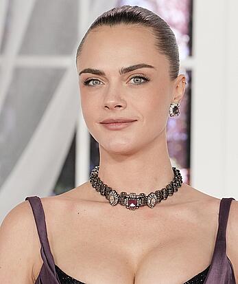 Cara Delevingne cleavage at the Wuthering Heights Premiere in LA