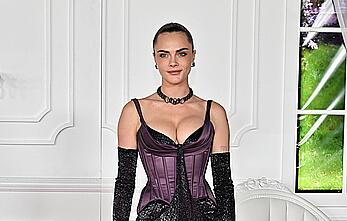 Cara Delevingne cleavage at the Wuthering Heights Premiere in LA