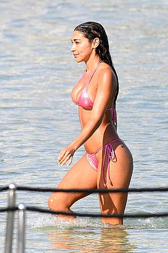 Chantel Jeffries in tiny pink bikini hits the beach in Mykonos - August 14, 2026