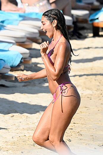 Chantel Jeffries in tiny pink bikini hits the beach in Mykonos - August 14, 2026
