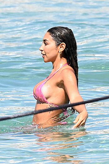 Chantel Jeffries in tiny pink bikini hits the beach in Mykonos - August 14, 2026
