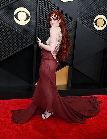 Chappell Roan topless at 68th Grammy Awards at Crypto.com arena in Los Angeles