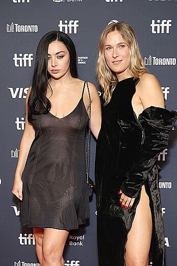 Charli XCX braless in see through mini dress at Erupcja premiere in Toronto