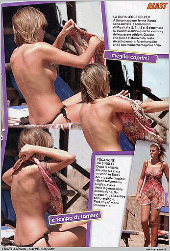 Claudia Andreatti topless papartazzi collages