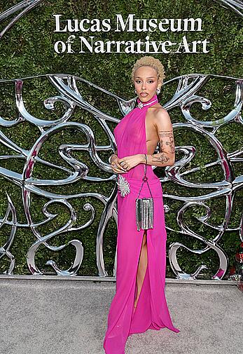 Doja Cat braless in see through dress at Lucas Museum Of Narrative Art Opening Night - September 19, 2026