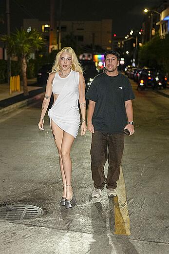 Elena Rose long sexy legs at Anitta's birthday party in Miami