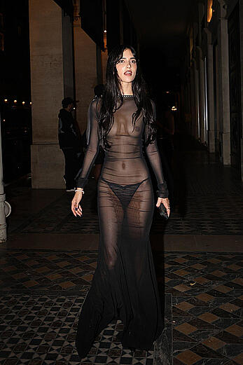 Elisha Herbert braless in see through dress celebrated her birthday in style at Costes in Paris