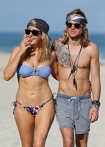 Ellie Goulding sexy in bikini on the beach in Miami