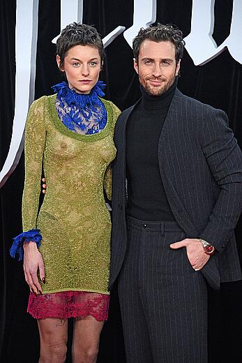 Emma Corrin brales in see through dress at Nosferatu World premiere in Berlin