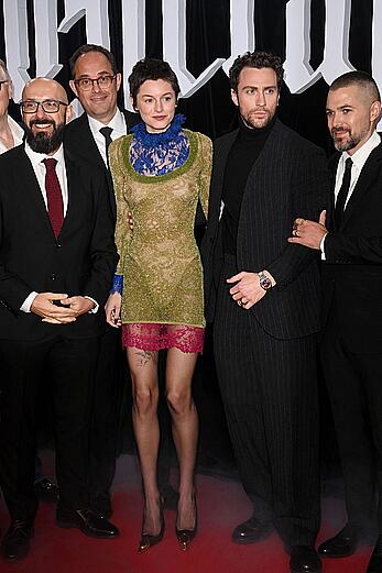 Emma Corrin brales in see through dress at Nosferatu World premiere in Berlin