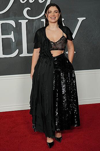 Eve Hewson see through to tits at Jay Kelly premiere in LA