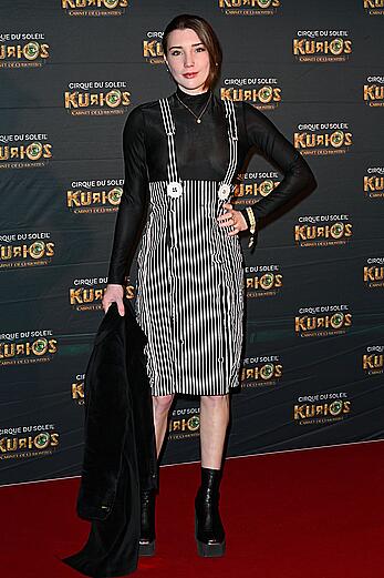 Gaia Wise braless in see through top at Cirque du Soleil's Kurios Cabinet Of Curiosities European premiere in London