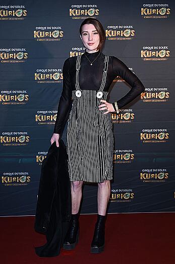 Gaia Wise braless in see through top at Cirque du Soleil's Kurios Cabinet Of Curiosities European premiere in London