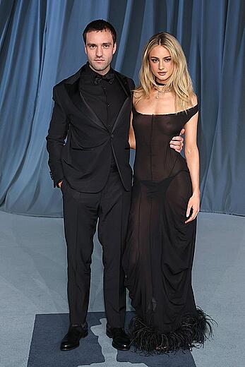 Grace Van Patten braless in see through dress at the Academy Museum 5th Annual Gala