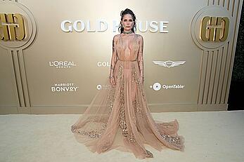Halsey see through to boobs at 2026 Gold Gala at The Music Center in Los Angeles