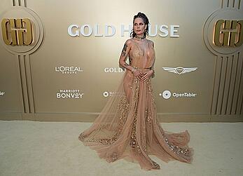 Halsey see through to boobs at 2026 Gold Gala at The Music Center in Los Angeles