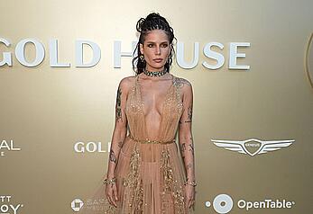 Halsey see through to boobs at 2026 Gold Gala at The Music Center in Los Angeles