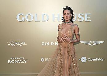 Halsey see through to boobs at 2026 Gold Gala at The Music Center in Los Angeles