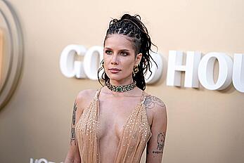 Halsey see through to boobs at 2026 Gold Gala at The Music Center in Los Angeles