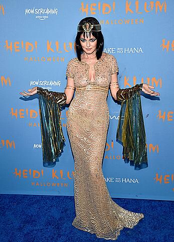 Heather Graham seethroughtotits at Heidi Klum's Halloween party in New York