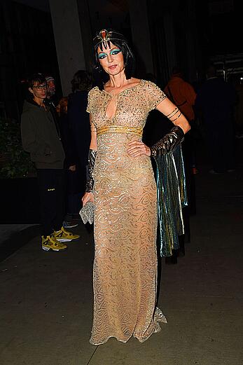 Heather Graham seethroughtotits at Heidi Klum's Halloween party in New York