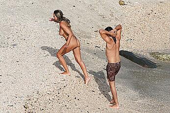 Heidi Klum topless at beach Getaway in St. Barts