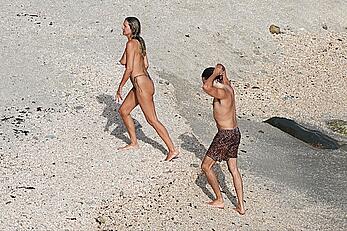 Heidi Klum topless at beach Getaway in St. Barts