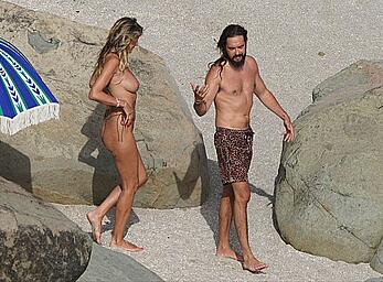Heidi Klum topless at beach Getaway in St. Barts