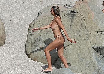 Heidi Klum topless at beach Getaway in St. Barts
