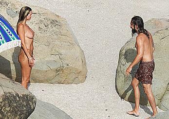 Heidi Klum topless at beach Getaway in St. Barts