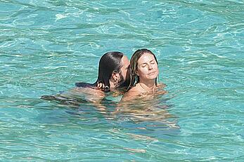 Heidi Klum topless at beach Getaway in St. Barts