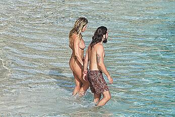 Heidi Klum topless at beach Getaway in St. Barts