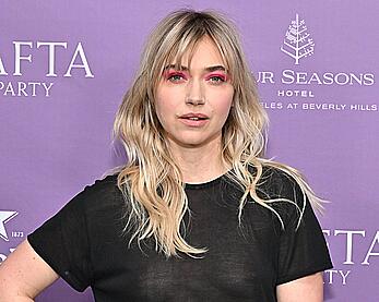 Imogen Poots braless in see through top at BAFTA Tea party in LA - January 10, 2026