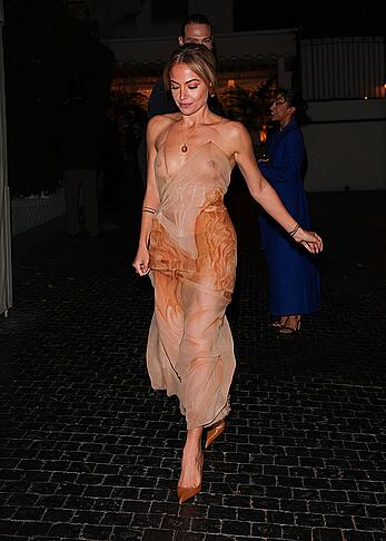 Inanna Sarkis out in see through dress in Los Angeles