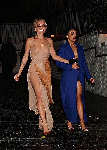 Inanna Sarkis out in see through dress in Los Angeles