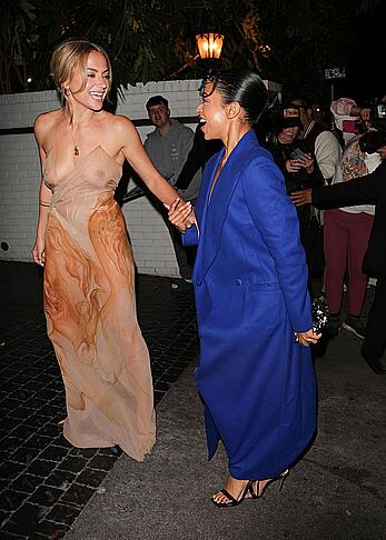 Inanna Sarkis out in see through dress in Los Angeles