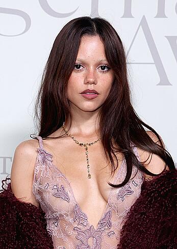 Jenna Ortega in sheer dress at the InStyle Imagemaker Awards