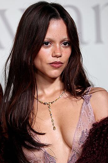 Jenna Ortega in sheer dress at the InStyle Imagemaker Awards