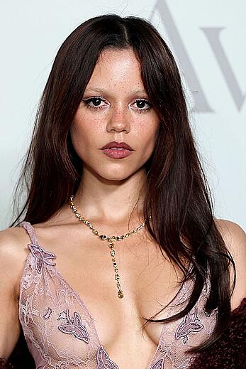 Jenna Ortega in sheer dress at the InStyle Imagemaker Awards