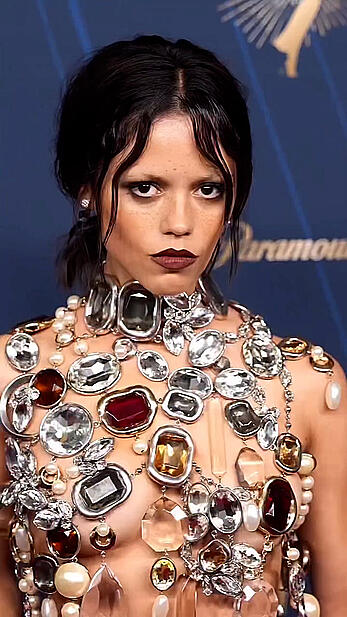 Jenna Ortega in a nearly naked top - September 14, 2025