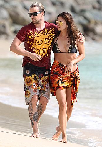 Jodi Albert in bikini on the beach in Barbados