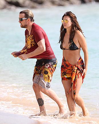 Jodi Albert in bikini on the beach in Barbados