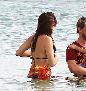 Jodi Albert in bikini on the beach in Barbados