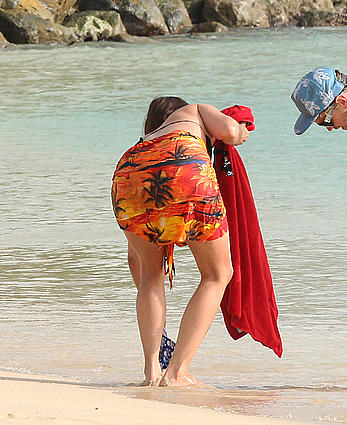 Jodi Albert in bikini on the beach in Barbados