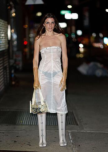 Julia Fox see through to nipples while out in New York
