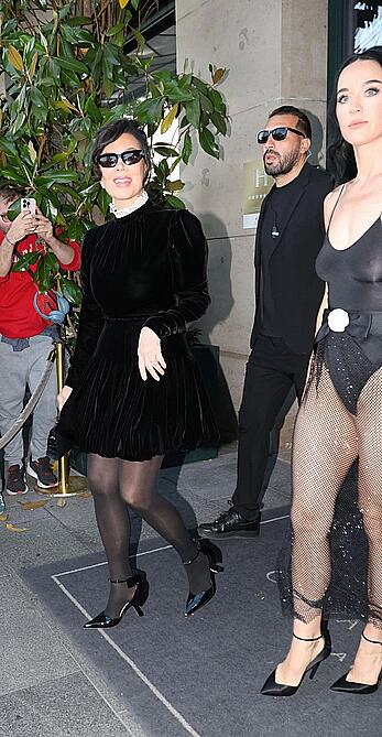 Katy Perry hard nipples at Paris For Lauren Sanchez's Bachelorette Party