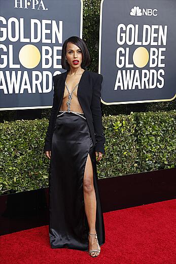 Kerry Washington braless at 77th Annual Golden Globe Awards in Beverly Hills
