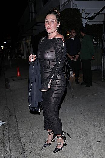 Kesha Sebert see through to tits paparazzi shots in Santa Monica