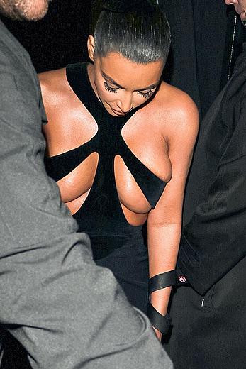 Kim Kardashian almost topless leaving Craig's Restaurant