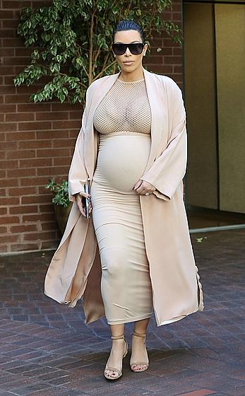 Kim Kardashian pregnant out and about in Beverly Hills